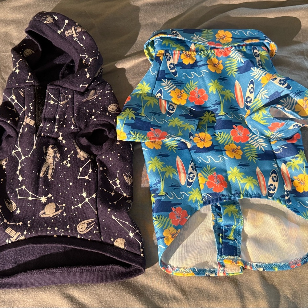 Dog tops size M Space Hoodie and Tropical Hawaiian shit
